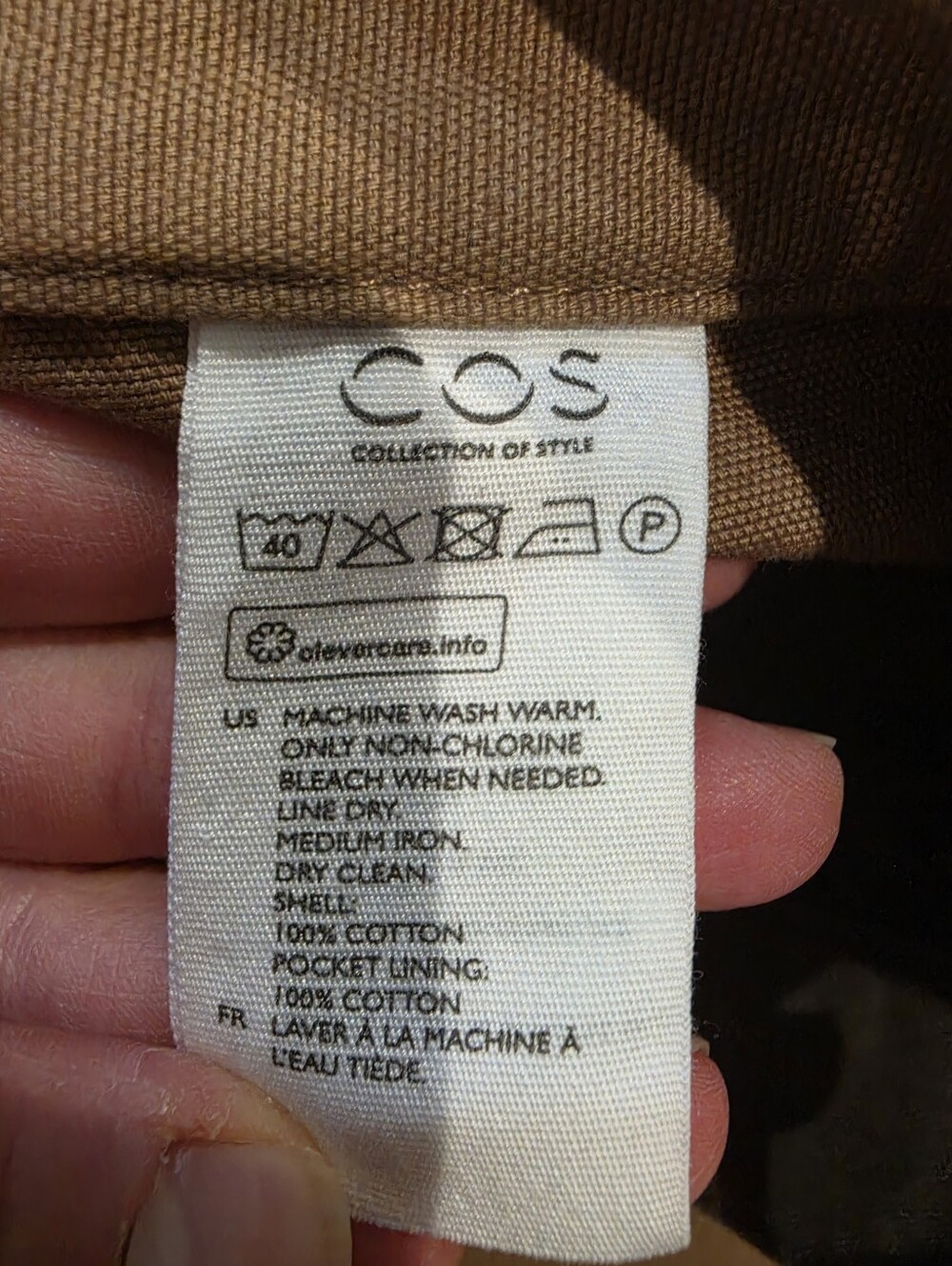 COS Brown Cotton Straight Leg Trousers Pants Minimalist Scandinavian Size 36 - Picture 7 of 8